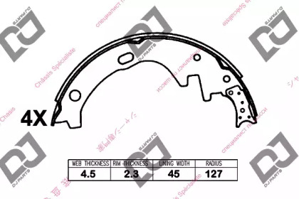 Комлект тормозных накладок DJ PARTS BS1408